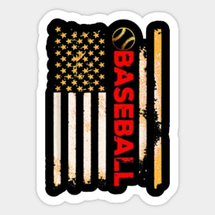 Lover American Flag Baseball Team Gift Sticker